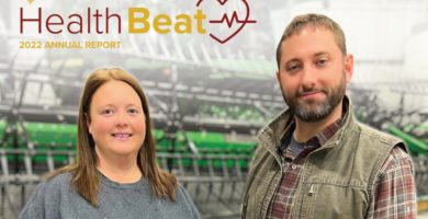 Laura Kingsbury and Dr. Overmiller on the cover of HealthBeat magazine.
