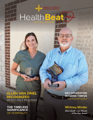 Whitney Winder and Allen Van Driel on the cover of the fall issue of HealthBeat magazine.