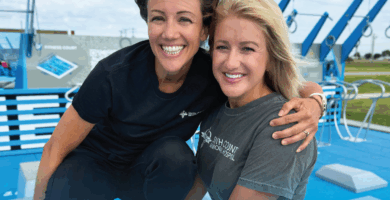 Cover of HealthBeat magazine Fitness Court Edition featuring Hilary Peterson and Whitney Newell.